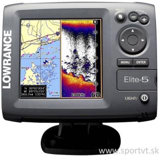 Dvojlúčový farebný sonar Lowrance Elite-5
