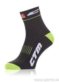 Ponožky CTM XC, čierna/limetková