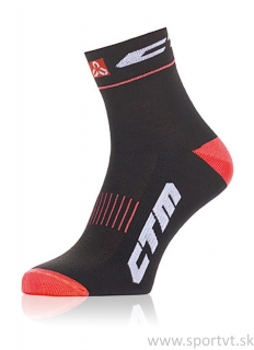 Ponožky CTM XC, čierna/červená