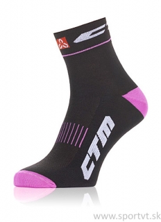Ponožky CTM XC, čierna/ružová